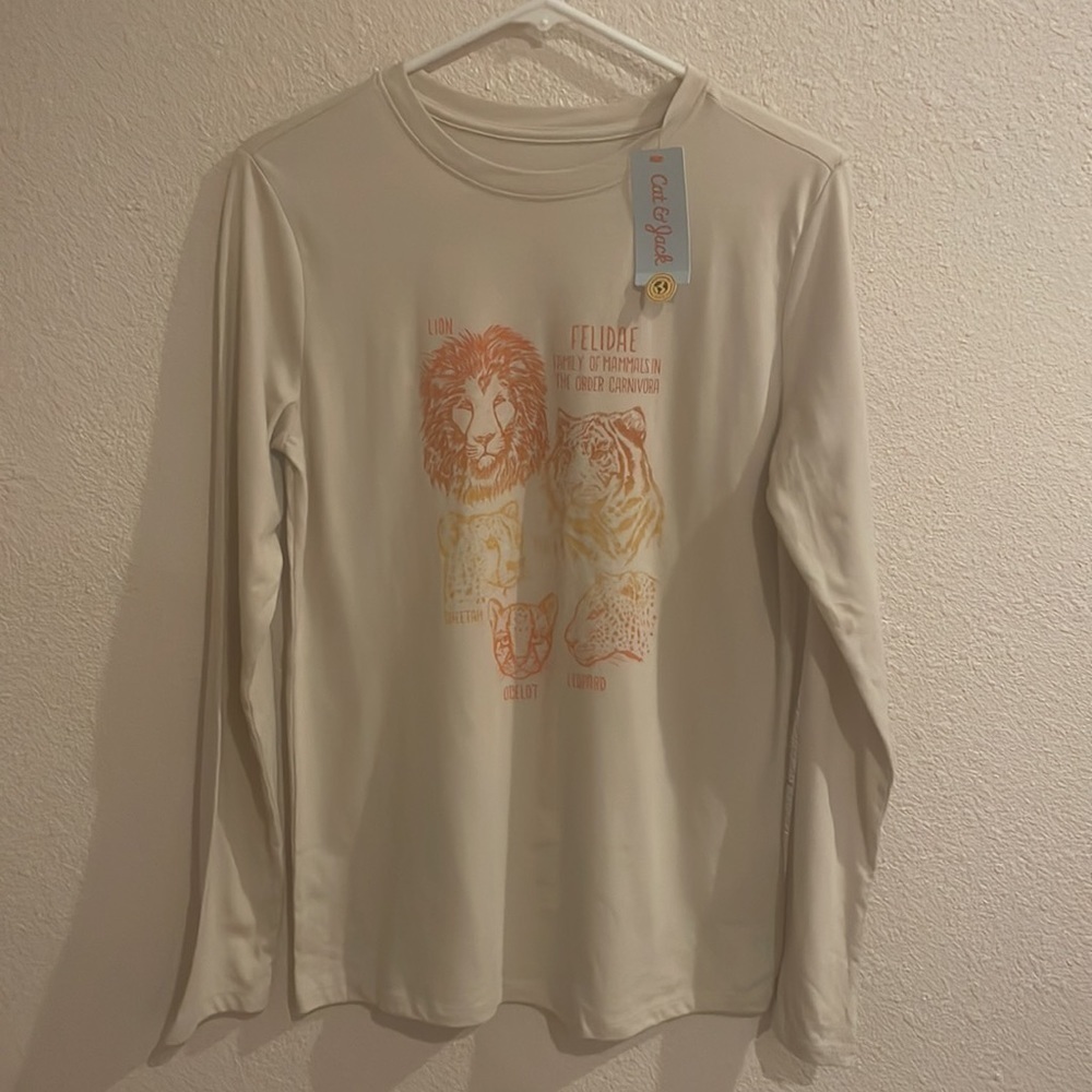 NWT BOYS XL 16 LONG SLEEVE GRAPHIC T- SHIRT CAT AND JACK - Picture 2 of 7